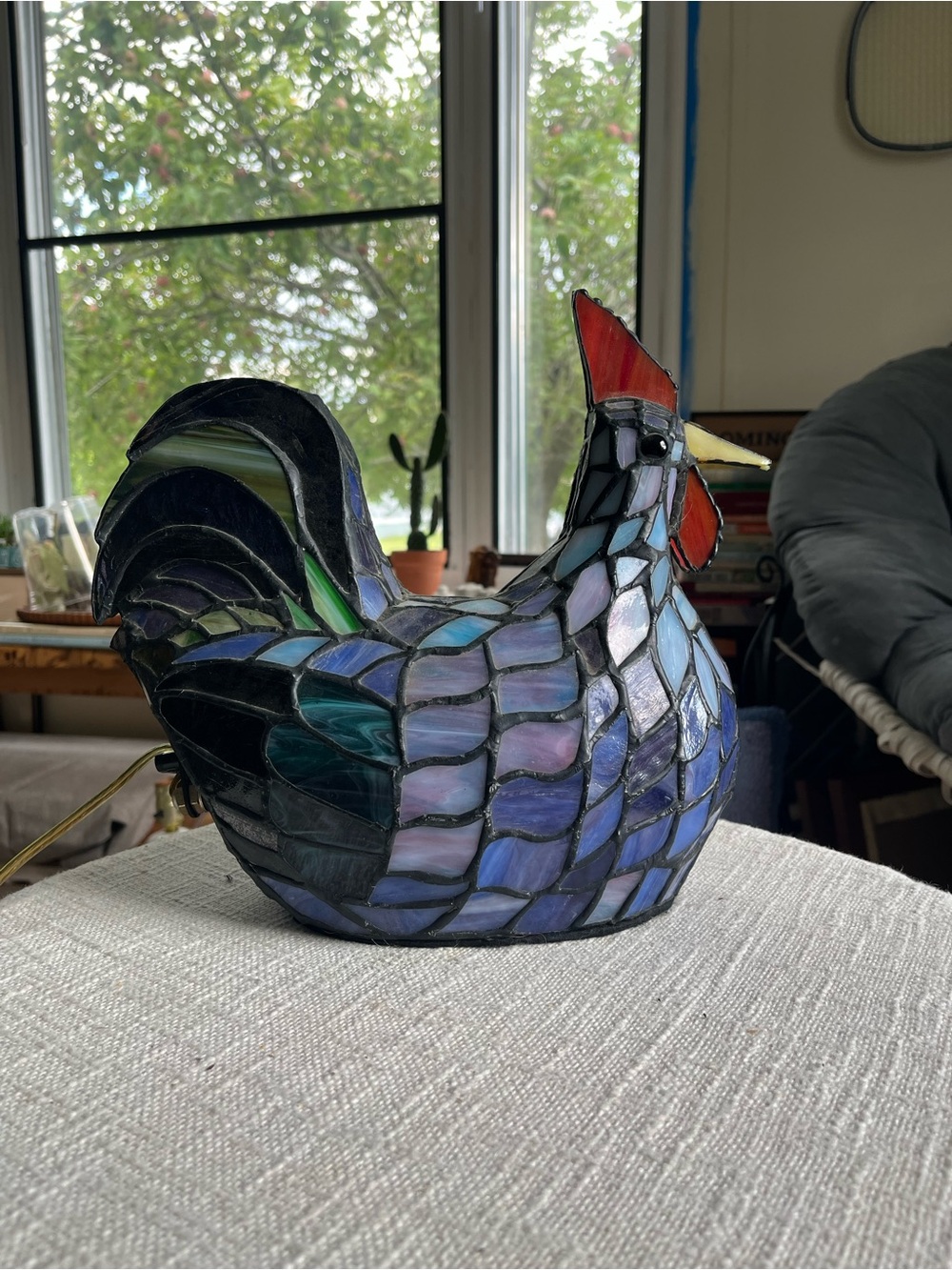 VTG Tiffany stained glass rooster - Picture 2 of 16